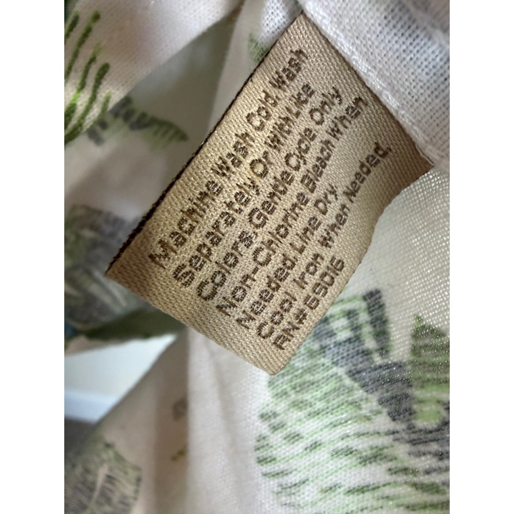 Paradise Collection Mens XXL Tropical Palm Linen Blend Button Down Shirt White - Picture 7 of 9